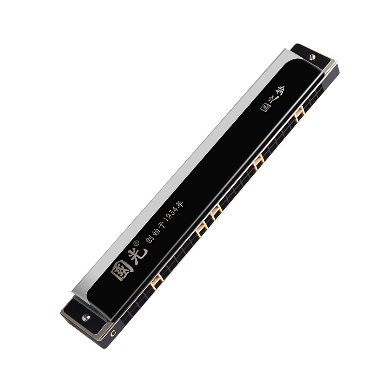 GUOGUANG HARMONICA 24 홀 폴리포니 C 키 초보자 학생 어린이 자율 학습 장기 악기 소개
