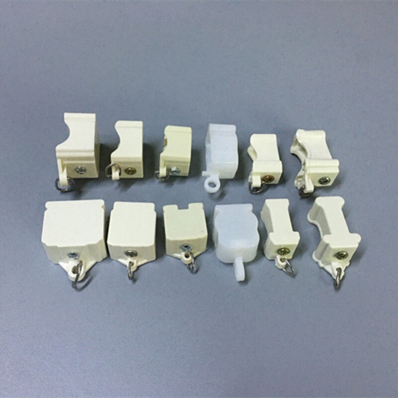 Curtain Hook with Pulley, Plastic Head Curtain Track Stopper, Fastener, Decorative Head Accessory