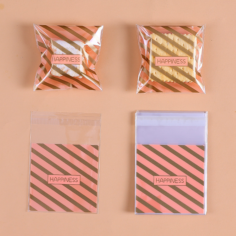 Navidad auto-Sellado bolsa pegajosa copo de nieve bolsa de embalaje crujiente máquina de sellado bolsa Año Nuevo leche azufaifo Galleta de vaca papel de embalaje azúcar