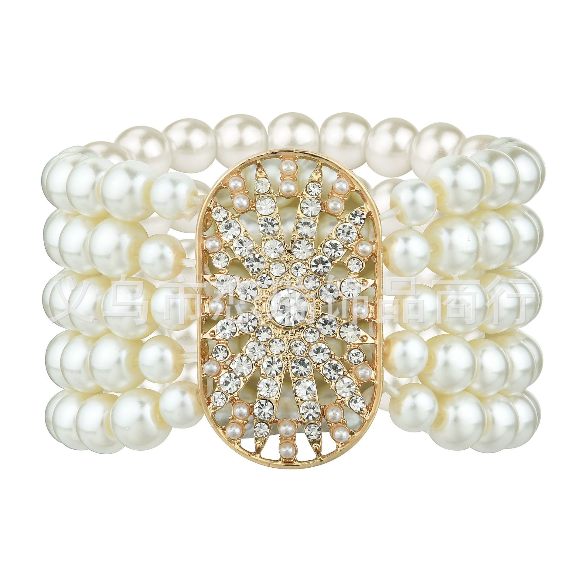 1920s cinco filas de pulseras de perlas cristal transfronterizas Europa y América damas baile de familia accesorios de ropa de fiesta en stock
