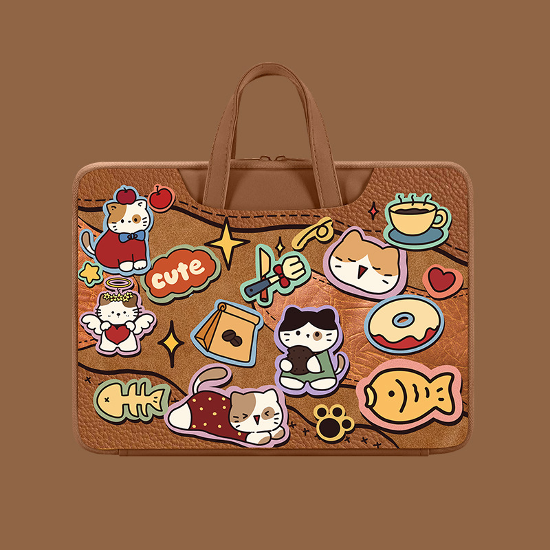 Cartoon Cat Laptop Bag Waterproof Student Storage Gaming Notebook 16.1inch Honor Suitable for Lenovo Xiaoxin 14 Cartoon Cat Laptop Bag Waterproof Student Storage Gaming Notebook 16.1inch Honor Suitable for Lenovo Xiaoxin 14