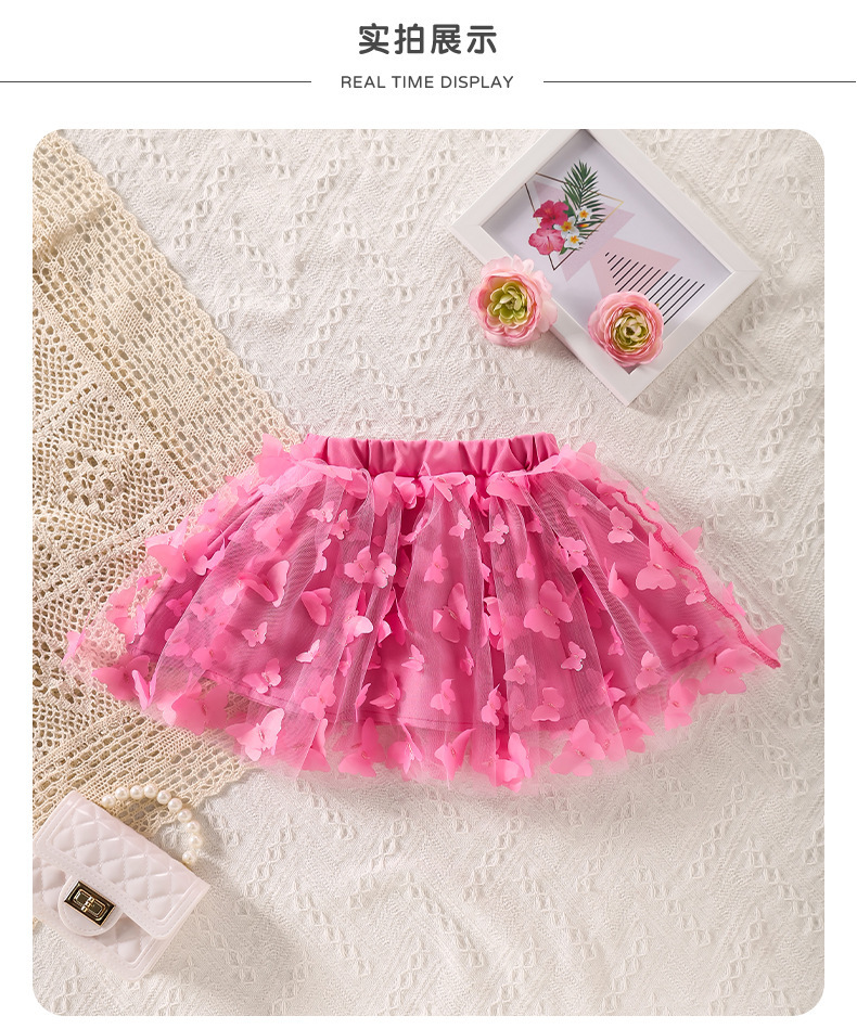 2024 verano nuevas niñas niños convexo Tutu conejo red de encaje plectada mariposa princesa falda de busto