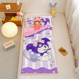 Autumn and winter new beanie velvet children's sleeping bag kick-proof quilt thickened warm baby quilt detachable sleeping bag wholesale
