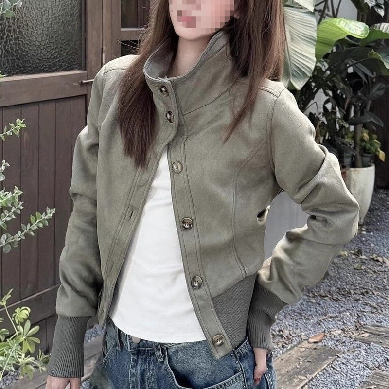 美式复古高街酷飒设计感春秋季休闲款百搭气质高修身显瘦时尚外套|undefined
