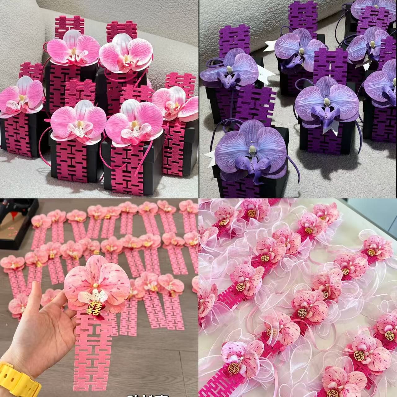 Phalaenopsis Orchid Flower Head Corsage Gift Flower Hairpin Flower Headpiece Artificial Flower DIY