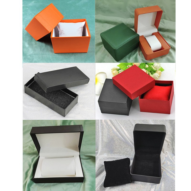 Caja de reloj de cuero pu caja de embalaje de reloj de alta gama con tapa abatible caja de reloj de negocios negra pulsera para hombre