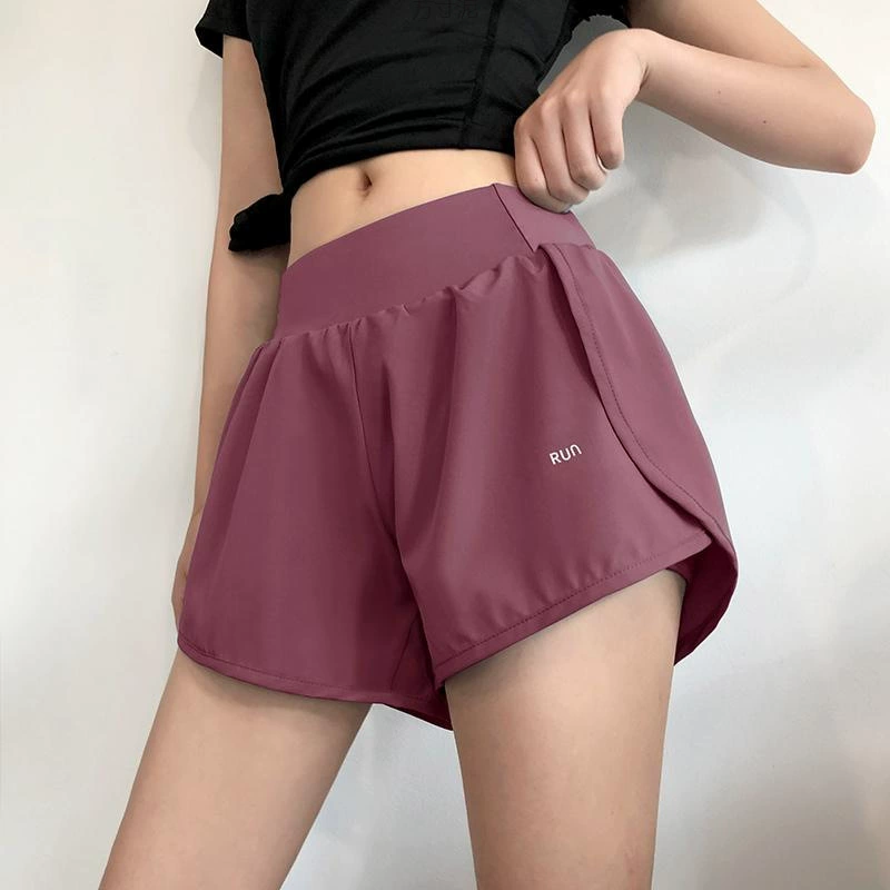 Спортивные шорты женские летние анти-легкая повседневная быстрохнущая бег спортивные штаны свободная высокая талия носить танцевальные штаны йоги