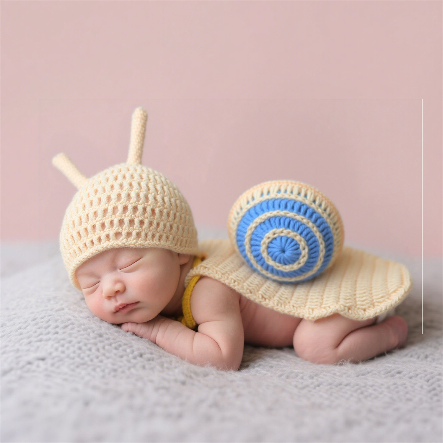 Cross-border sourcing of newborn photography clothing, cute baby photo shoots, funny yarn snail shawls and props