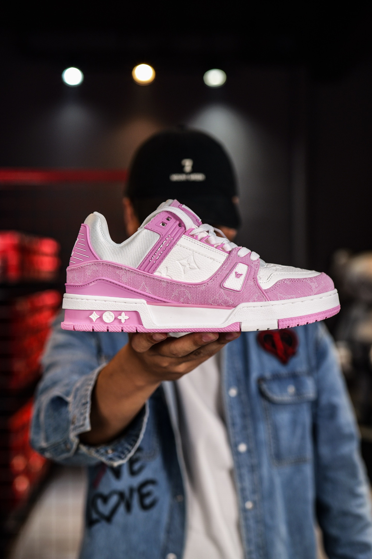 Caja de cajones casa de burro entrenador impresión de moda de suela gruesa elevación de zapatos deportivos pareja universal para hombres y mujeres skate