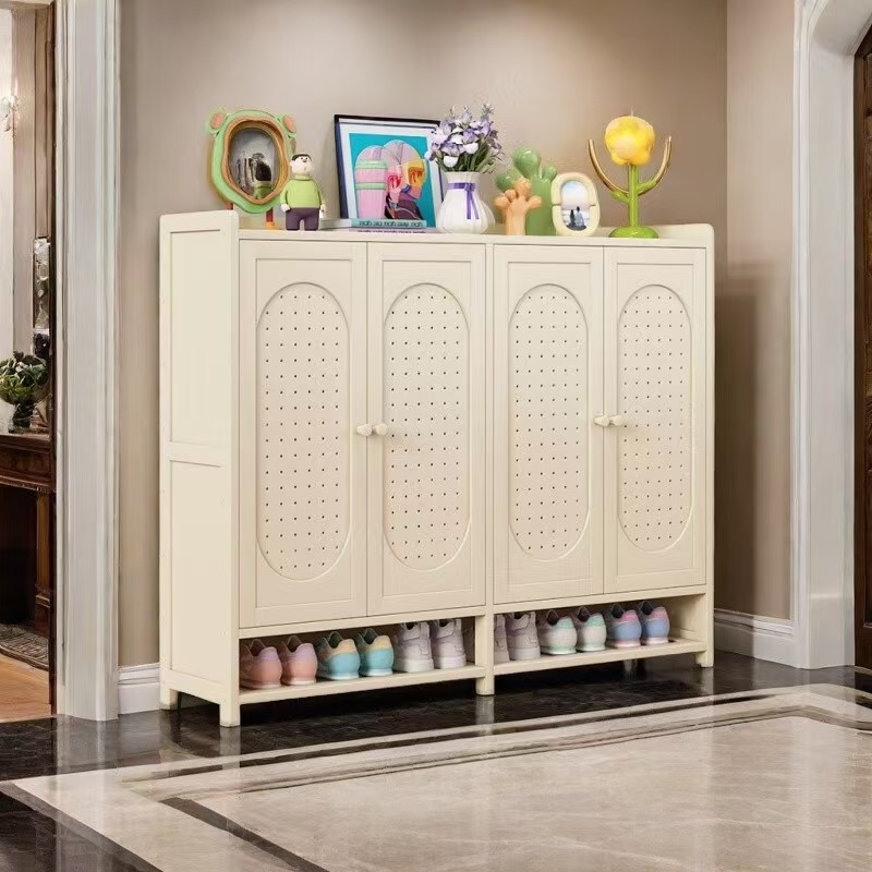 New Entry Shoe Cabinet Doorway Corridor Indoor Multi-Layer Home Bedroom Dormitory Shoe Rack White Large-Capacity Storage Cabinet