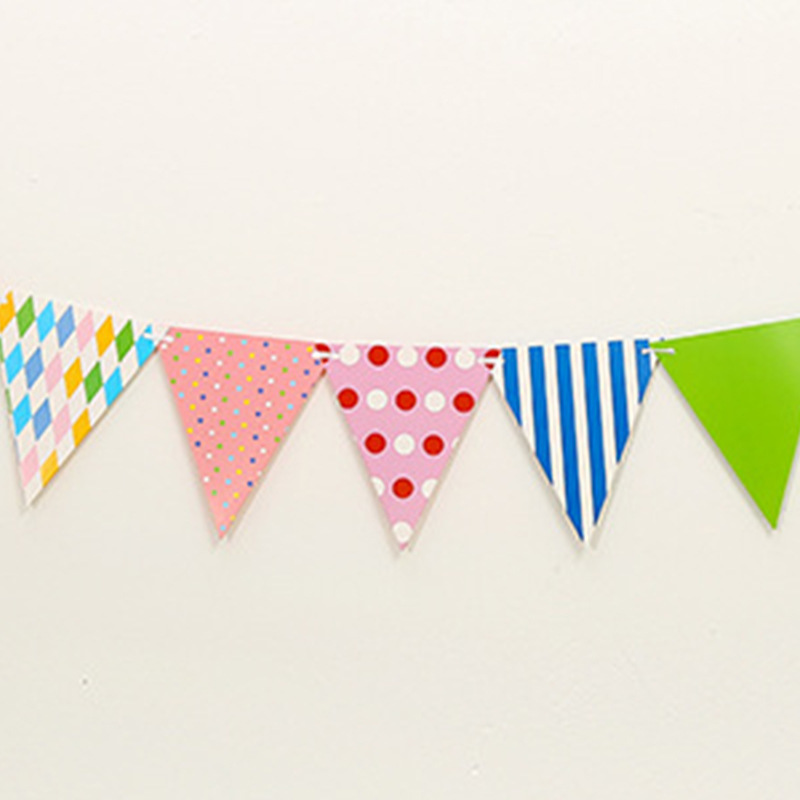 Guirlande anniversaire motif triangle coloré décoration_voghion.com