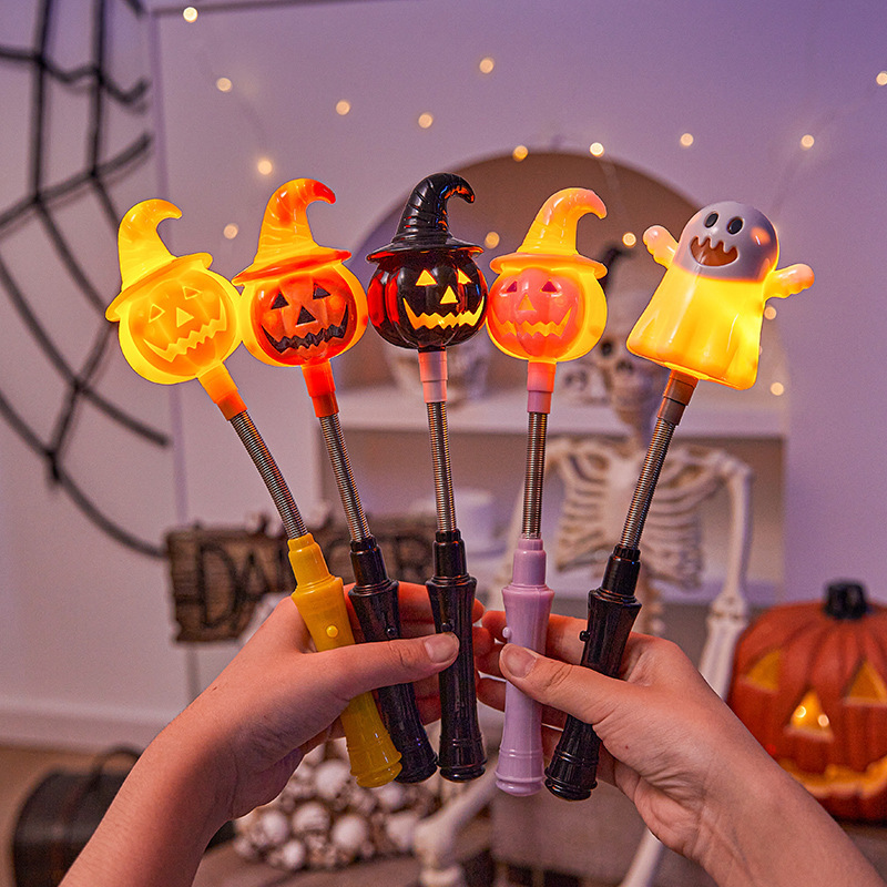 ハロウィン装飾カボチャランタン子供のおもちゃ小さなギフト発光ハンドスティックバーパーティー用品ギフト小道具|undefined
