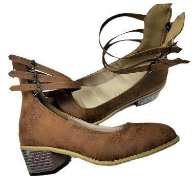 X8-955 Spring/Autumn 2018 Women’s Ankle-Strap Block Heel Shoes – Suede Look, Sizes 34-43