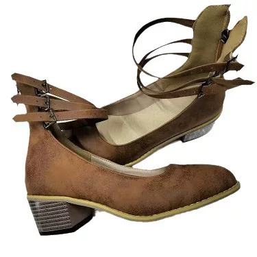 X8-955 Spring/Autumn 2018 Women’s Ankle-Strap Block Heel Shoes – Suede Look, Sizes 34-43