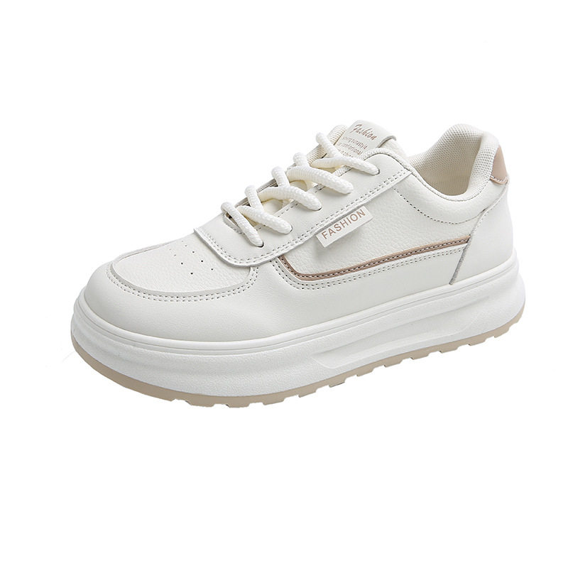 2025 zapatos blancos de primavera nuevos zapatos coreanos de mujer zapatos de skate de suela gruesa zapatos casuales callejera zapatos de lazos