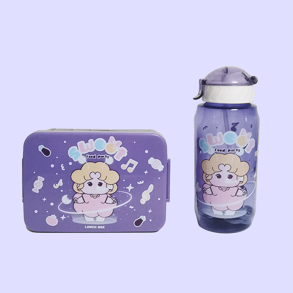 长方形小熊饭盒套装