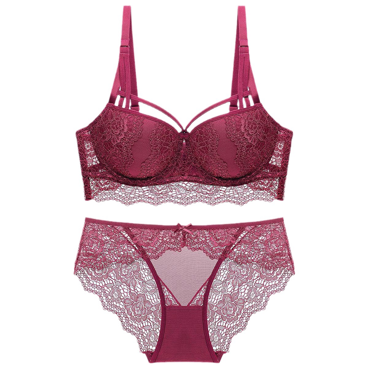 Sexy gathering upper support women's underwear, girl's bra, bra set, comfortable lace_voghion.com