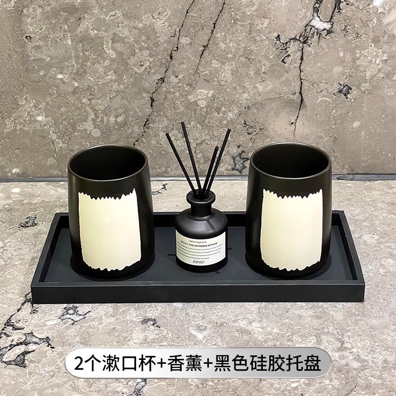 高級マウスウォッシュカップ、軽くて高級感のある歯磨きカップ、家庭用歯ブラシカップ、歯ブラシカップ、高級歯ブラシ収納ラックセット|undefined