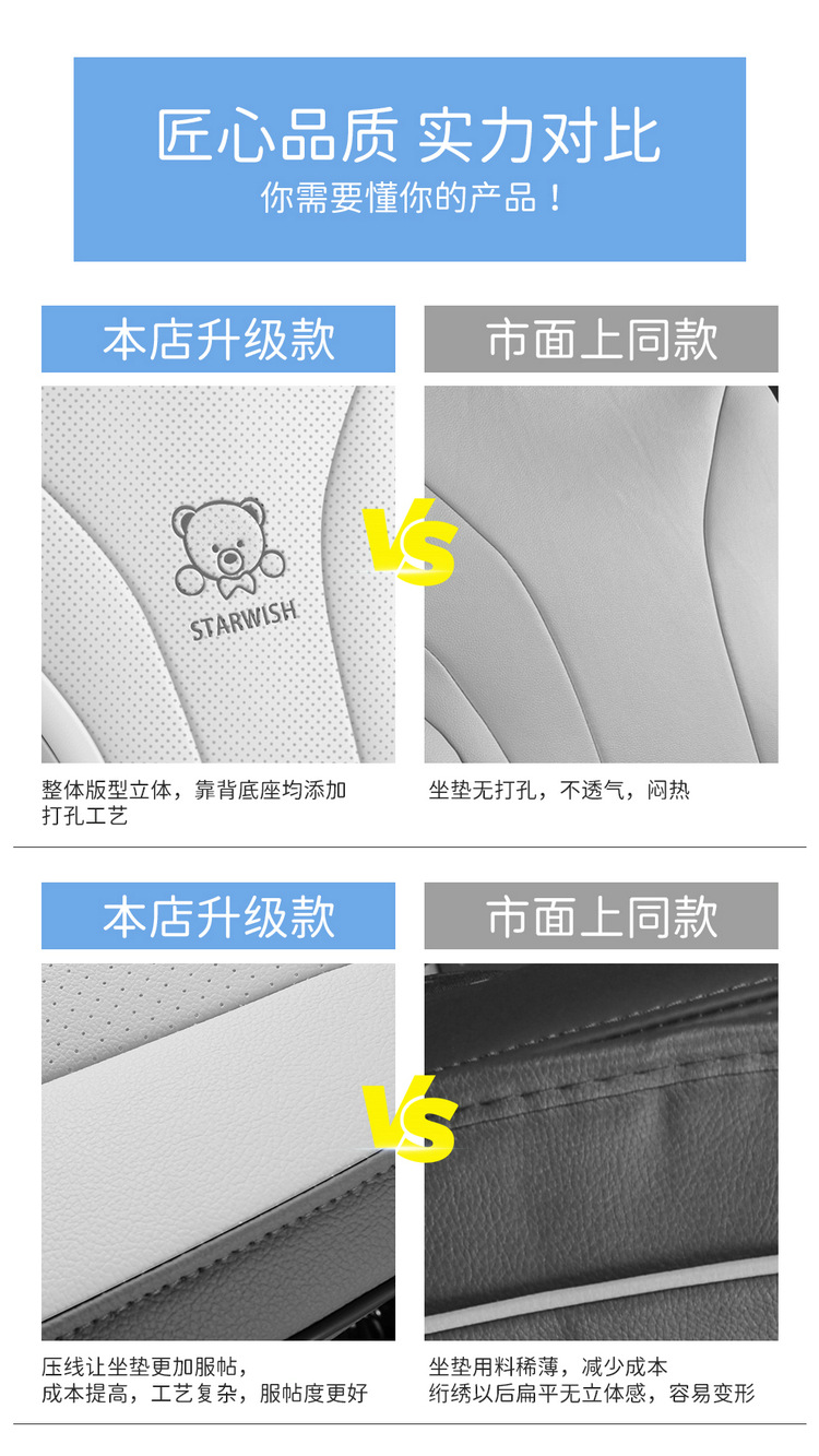 Suitable for Geely Xingyuan Special Car Seat Cover Cartoon Cute Fully Surrounded Four-Season Full Leather Breathable Car Cushion
