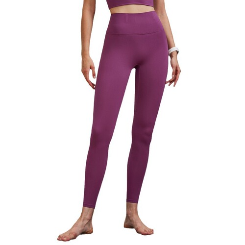 Women's High-Waisted Jelly Waist-Clinching Yoga Pants, No Binding, Fishbone Waist Support, Fitness Running Peach Yoga Pants