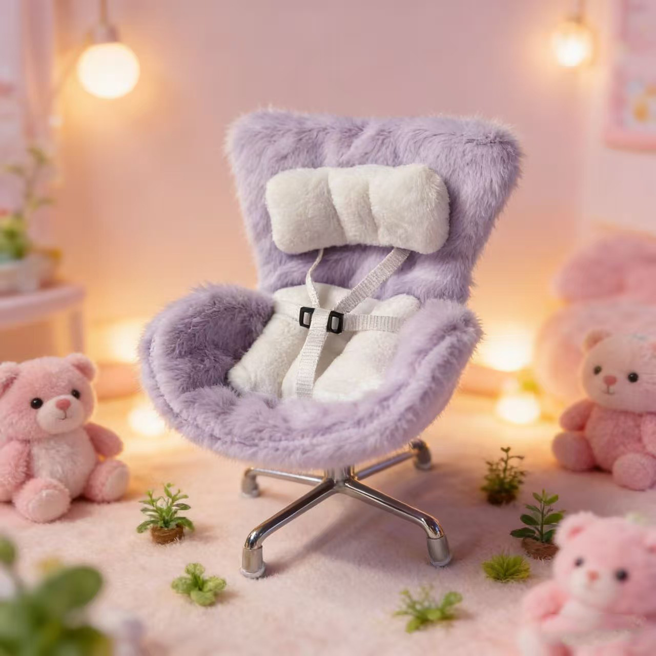 Cross-Border Applicable Doll Pendant, Cute Plush Car Safety Seat, Car Air Vent Decoration, Car Interior Decoration