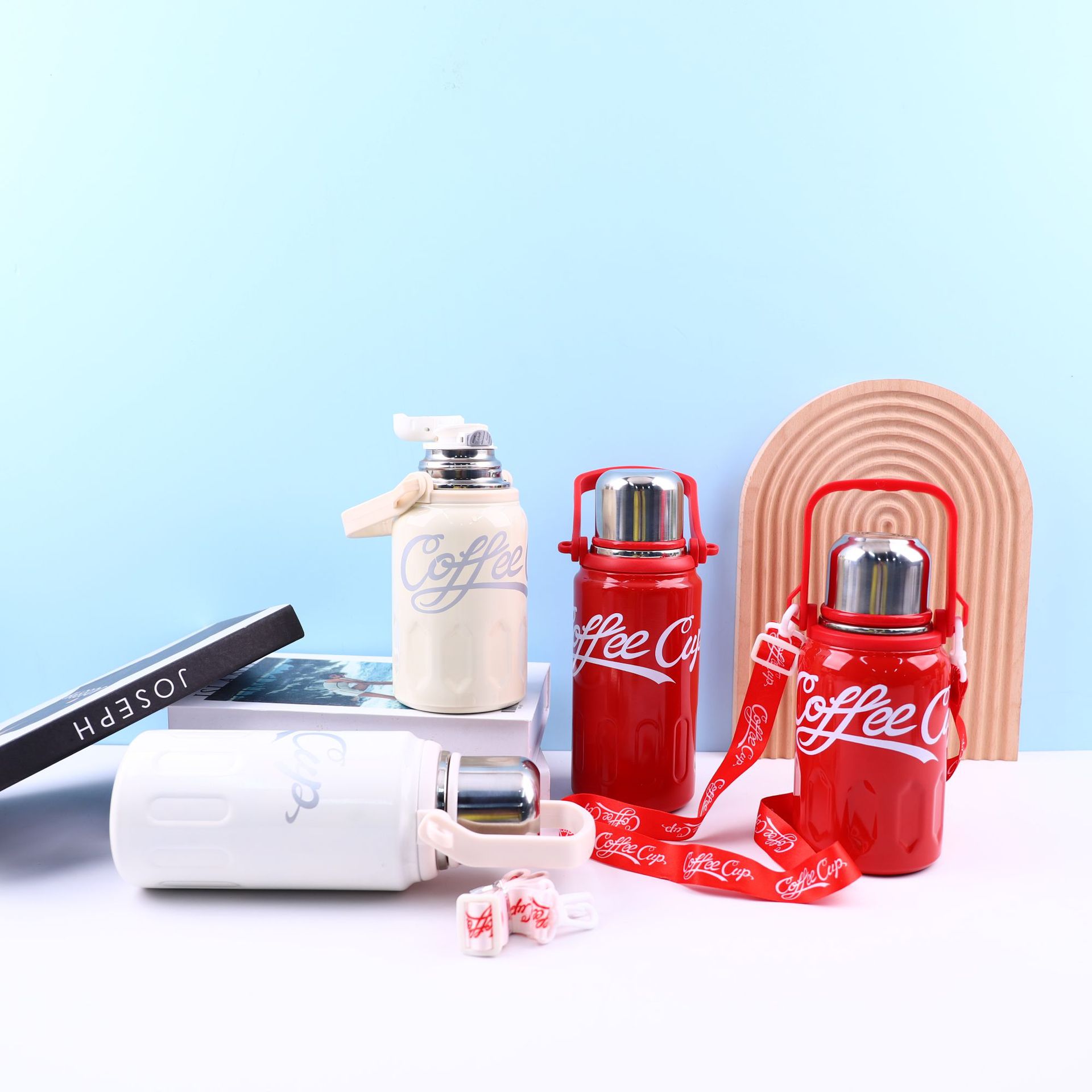 Gran capacidad 316 acero inoxidable taza de aislamiento correa portátil hervidor deportivo al aire libre taza de cola portátil aislamiento doméstico