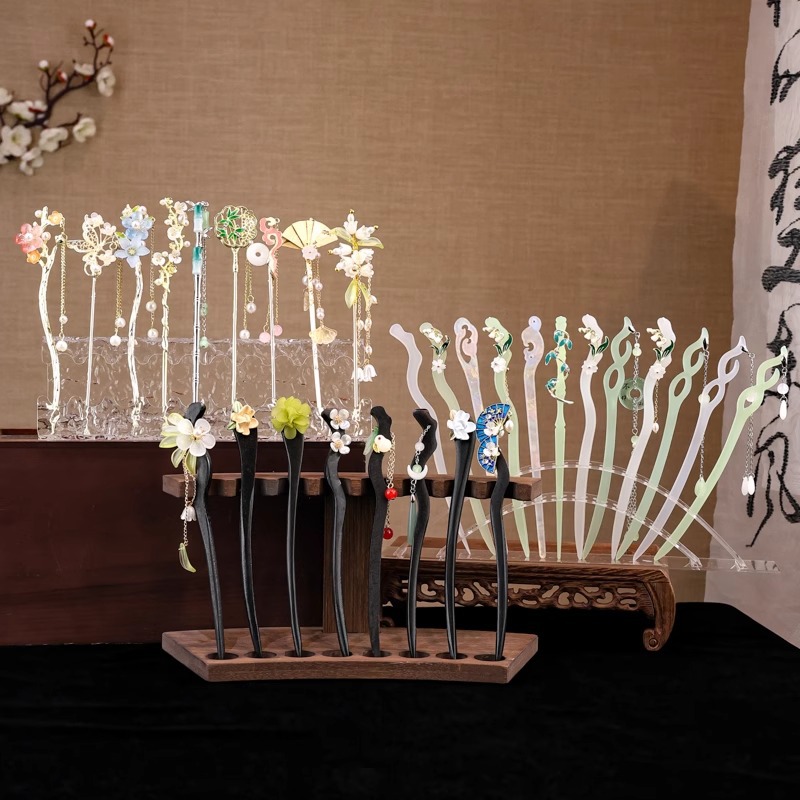 Nueva horquilla china 2025 nuevo estilo estilo antiguo horquilla mujer falda de cara de caballo de alta calidad estilo nacional horquilla de madera paso a paso horquilla tocado