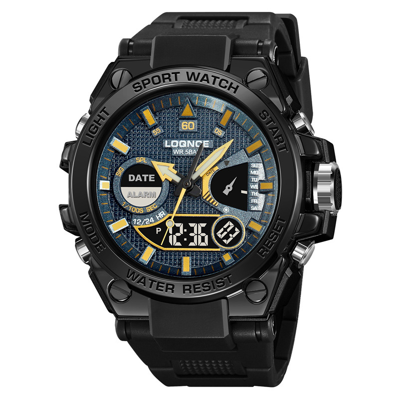 LOQNCE nuevo 98006 reloj de pulsera deportivo de moda nocturna multifuncional deportivo impermeable cronógrafo electrónico reloj de hombre