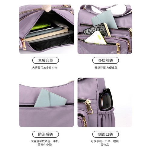 New Women's Crossbody Bag Nylon Fashion Trendy Single Shoulder Bag Large Capacity Multi-layer Simple Middle-aged Mother Bag