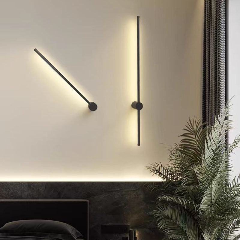 Rotación de lámpara de pared de lujo minimalista larga lámpara de pared de fondo de sala de estar moderna nórdica creativa cabecera de cama del dormitorio