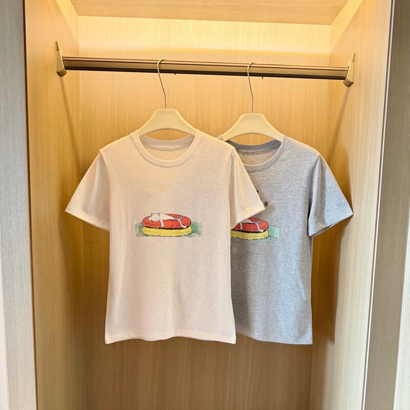 26 New Summer Style Women's Cute Youthful Lazy Swim Ring Kitten Print Linen-Feel Cotton Short-Sleeved T-Shirt 0519F4 26 New Summer Style Women's Cute Youthful Lazy Swim Ring Kitten Print Linen-Feel Cotton Short-Sleeved T-Shirt 0519F4