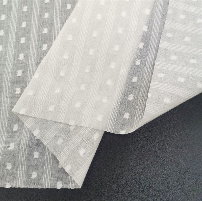 全棉竖条提花园豆剪花面料手感柔软细腻舒适 童装女装衬衣连衣裙