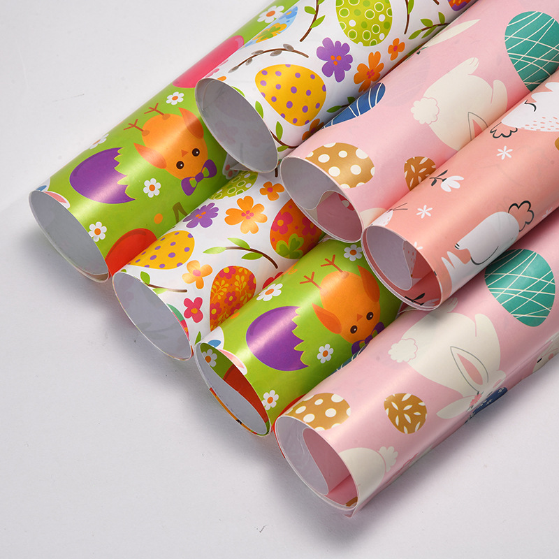 Nuevo papel de regalo de Pascua transfronterizo al por mayor tienda de regalos papel de regalo de cumpleaños papel de regalo