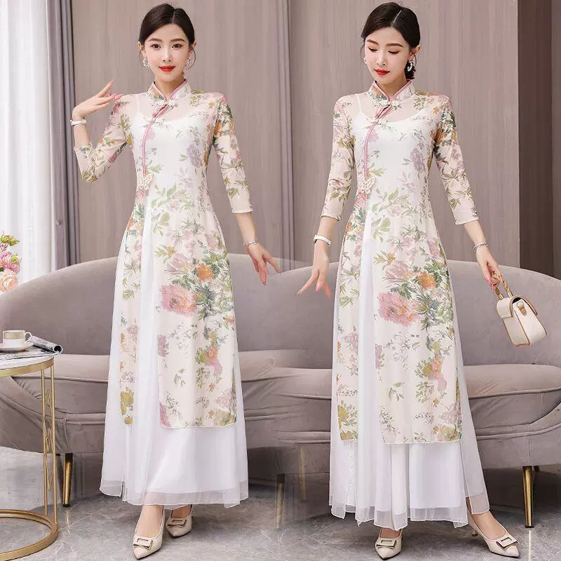 9624 Классическая танцевальная одежда Cheongsam Rhyme Top Эластичный китайский стиль Этническая танцевальная одежда Одежда для выступлений Новый стиль для женщин