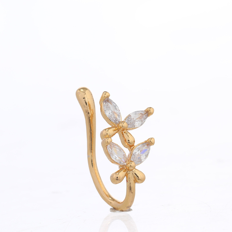 Fashion Moon Crown Alloy Inlay Zircon Nose Ring 1 Piece
