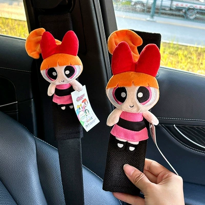 Belt Shoulder Protector, Universal Car: Seat belt shoulder pad - orange-little-policewoman-pair-of-black-ice-silk-shoulder-pads