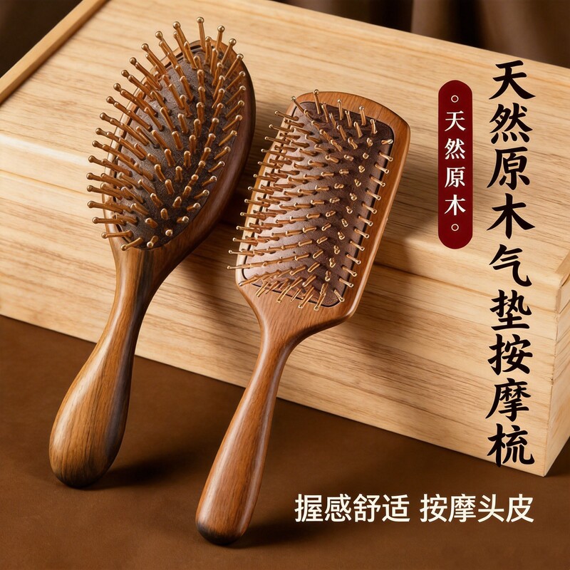 Golden Sandalwood Air Cushion Comb, Household Gift, Air Cushion Massage Comb, Special Meridian Comb for Women's Head Golden Sandalwood Air Cushion Comb, Household Gift, Air Cushion Massage Comb, Special Meridian Comb for Women's Head