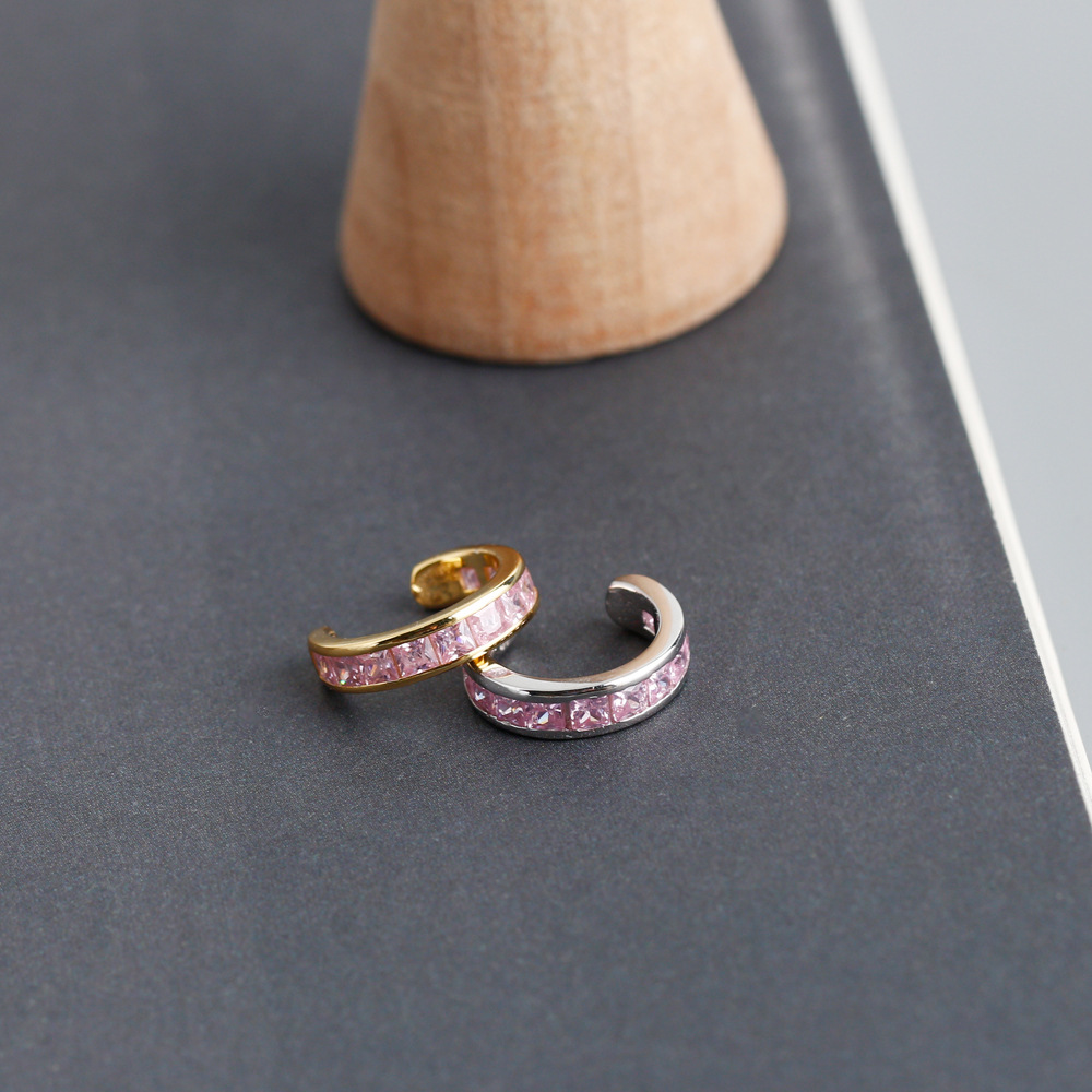 Fashion U Shape Sterling Silver Inlay Zircon Ear clips 1 Piece