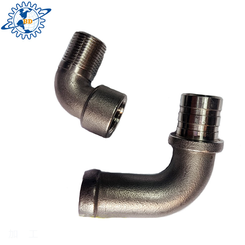 精铸铁件304不锈钢铸造内牙弯头内螺纹管件异径螺纹4分丝扣弯头件