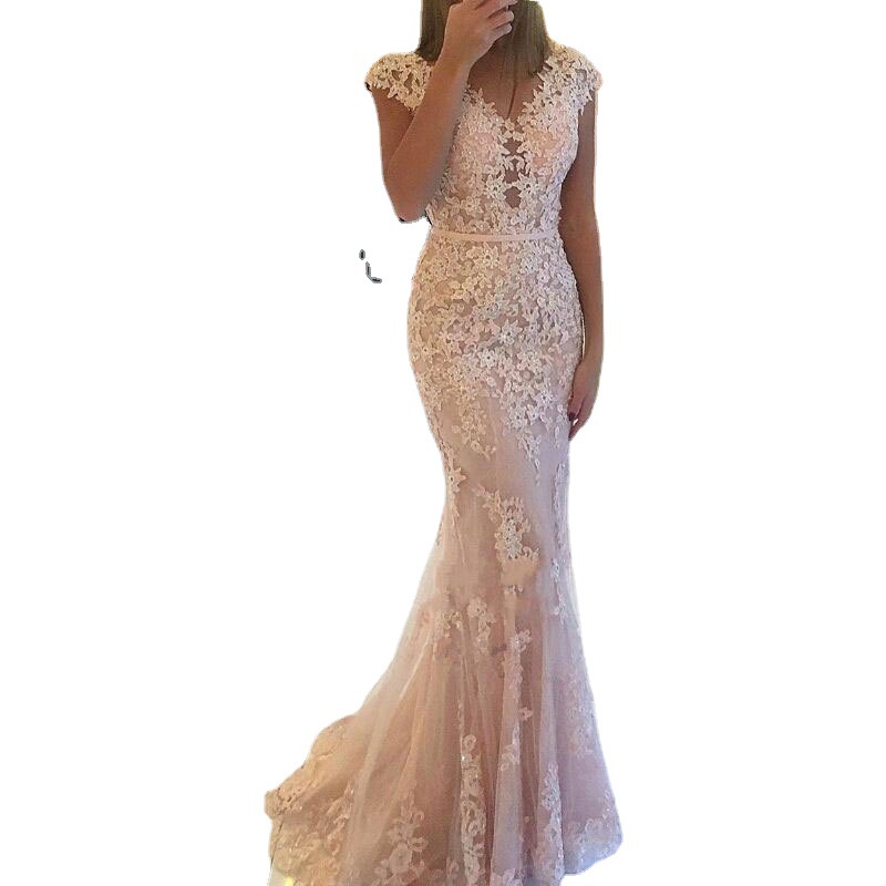 El comercio exterior de europa y américa amazon AliExpress deseo las nuevas mujeres encaje vestido noche sexy fishtail largo adelgazamiento