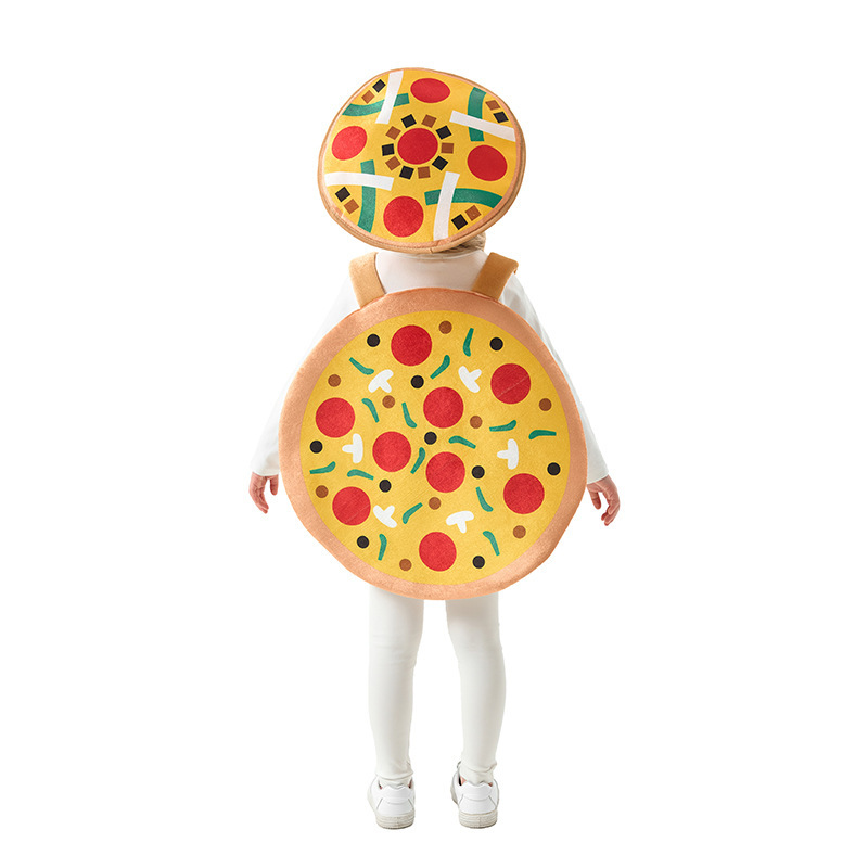 2025年アマゾン越境ハロウィン子供用グルメピザベスト帽子コスプレ舞台衣装|undefined
