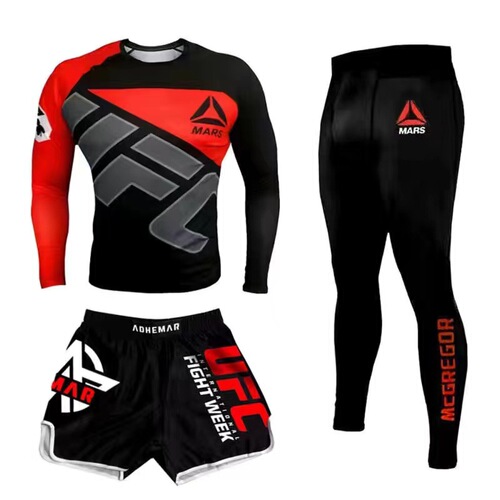 New Product Boxing Pants Fighting MMA Mixed Martial Arts UFC Running Workout Training Quick-Dry Pants Venom Three-Piece Set