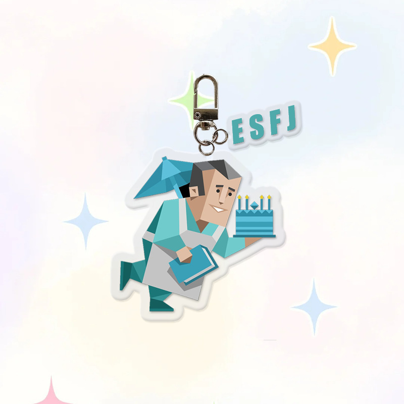 MBTI16型人格同モデルの鍵はイヤホンのカバーを掛けてアクリルの2つのセットの小さい緑の人のカップルを包みます。