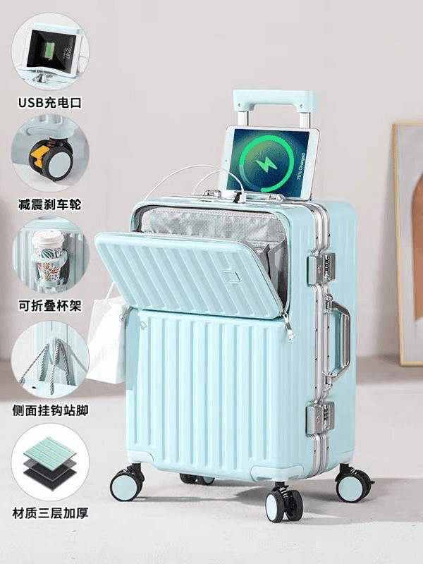 荷物新しい大容量学生パスワードボックス耐久性のあるユニバーサルホイールスーツケース強力な男性と女性のアルミフレームトロリーケース|undefined