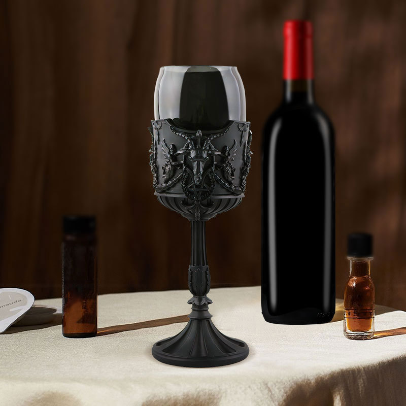  New European Style Original ks Dark Gothic Subculture Bapot Pentagram Skull Glass Retro Goblet