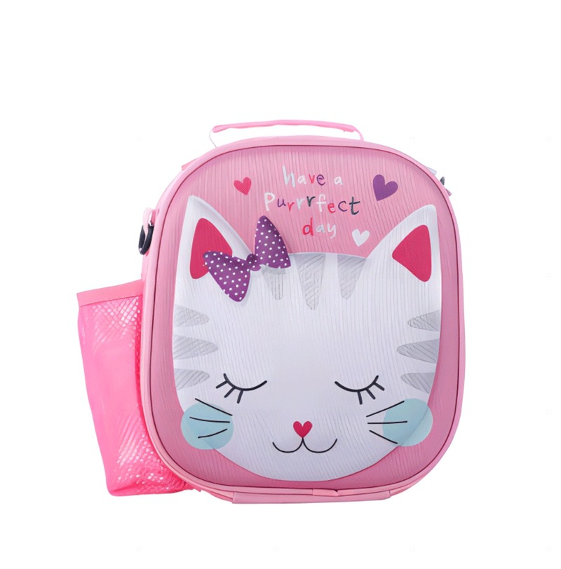 Bolsa de almuerzo de mensajero para niños gato