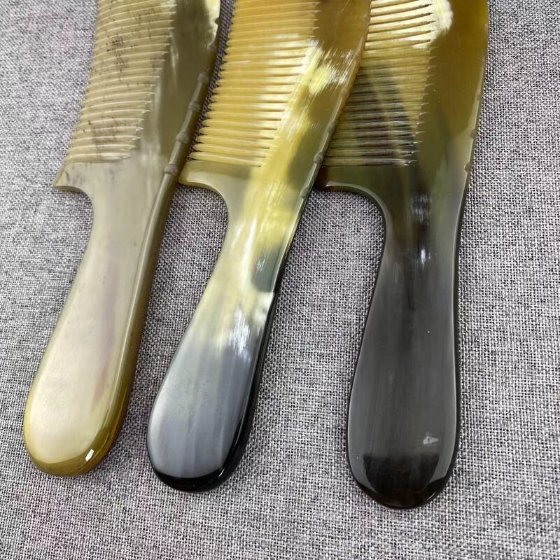天然牛角コームアート手彫りコーム細かい歯の滑らかなヘアコームマッサージコーム大ロング 20cm|undefined