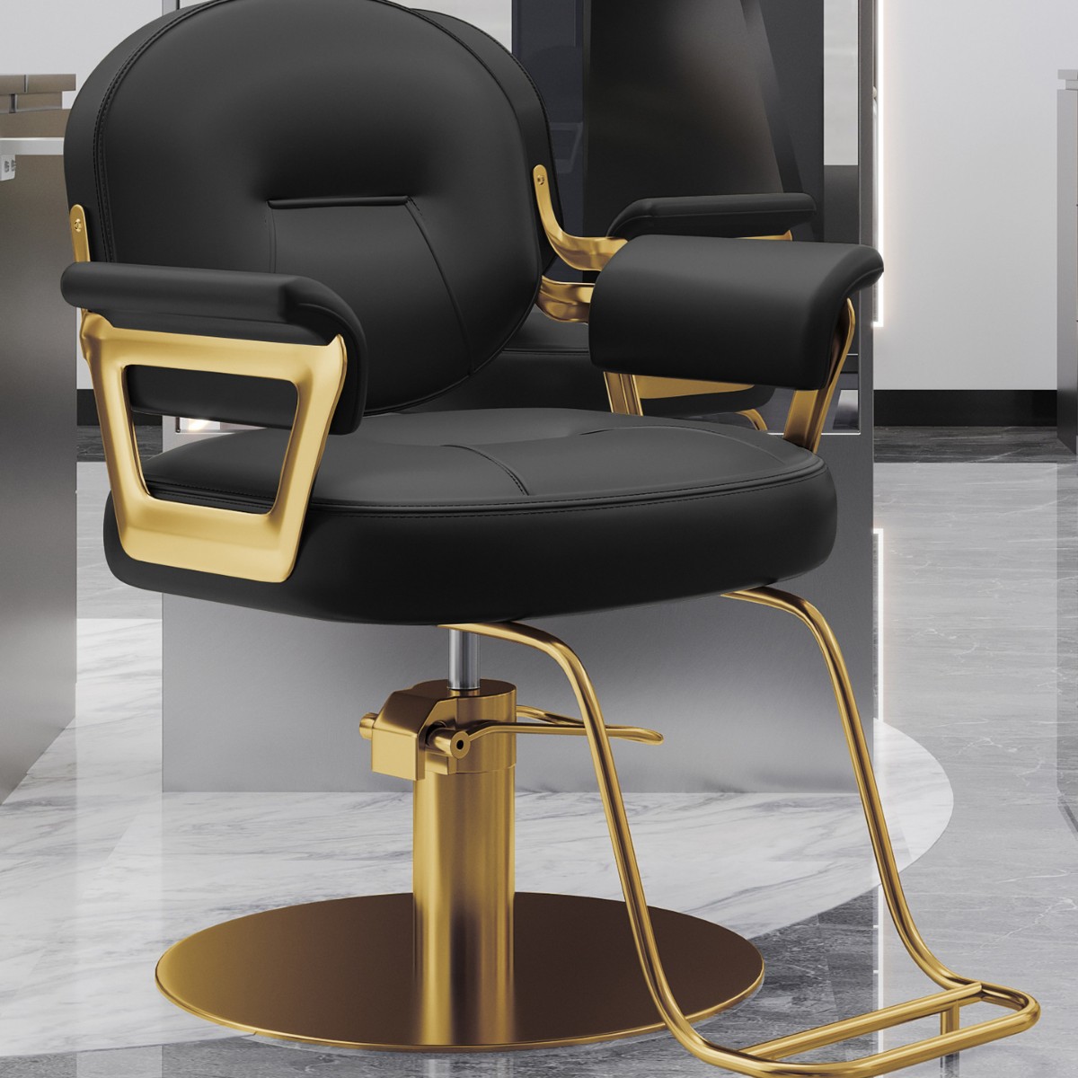 Nueva silla de peluquería en línea se puede elevar y bajar silla de peluquería de alta gama silla de peluquería especial silla de corte de pelo lujoso