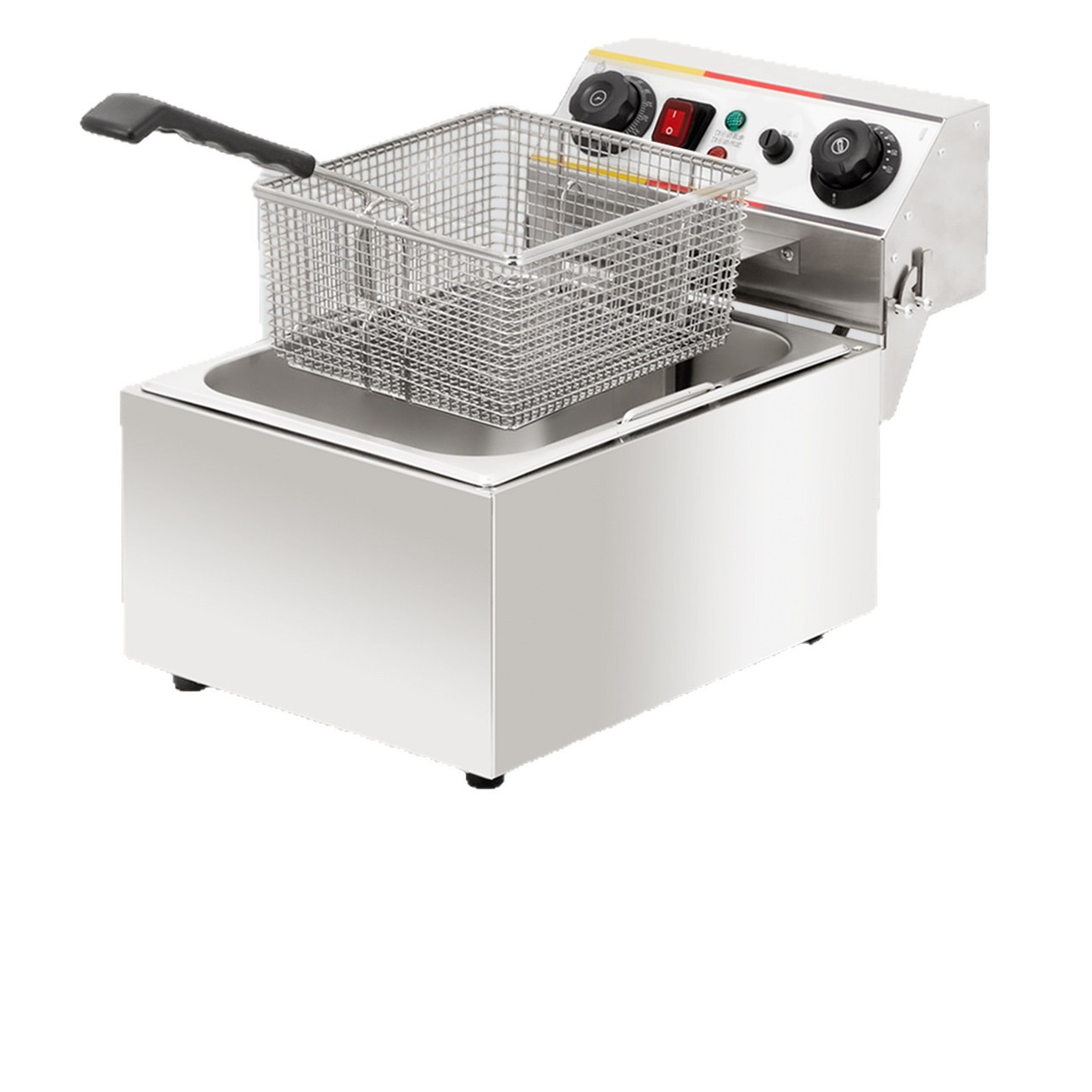 Freidora de alta capacidad comercial de un solo cilindro y doble freidora de papas fritas fritas de pollo frito de cadena frita de temperatura constante equipo de freidora eléctrica