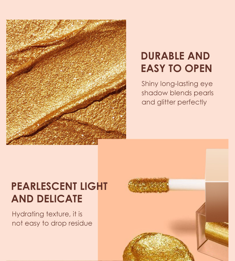 Langmanni 8-Bottle Eyeshadow Liquid Set: High-gloss Multi-Color Pearlescent Glitter Liquid Colored Eyeshadow undefined